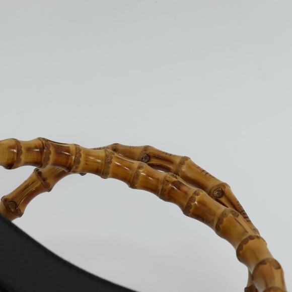 GUCCI Bamboo Hand Bag Leather Black Gold 002 002 - Picture 8 of 12